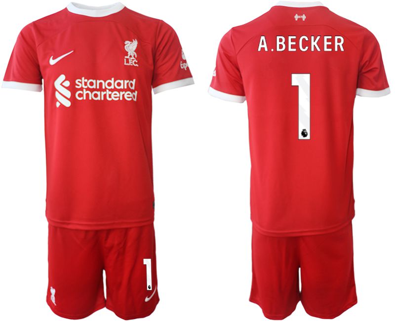 Men 2023-2024 Club Liverpool home red #1 Soccer Jersey
